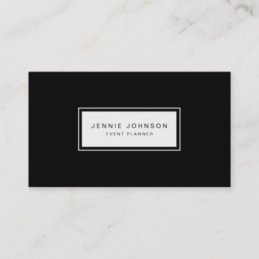 Minimale elegante moderne schwarze Visitenkarte (Vorderseite)
