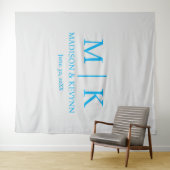 Minimale & elegante Monogramm-Hochzeit Wandteppich (Beispiel (Horizontal))