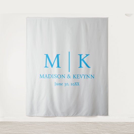 Minimale & elegante Monogramm-Hochzeit Wandteppich (Vorderseite)