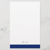 Minimale elegante Navy-Blau-Hochzeitsprogramm auf Flyer (Hinten)