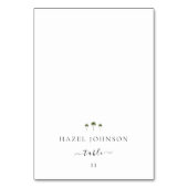 Minimale elegante Palmwedding-Platzkarten Tischnummer (Vorderseite)