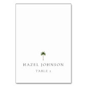 Minimale elegante Palmwedding-Platzkarten Tischnummer (Vorderseite)