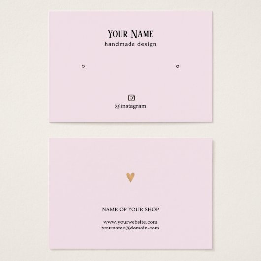 Minimale Elegante Rose Imitate Gold Herzerkrankung (Vorne & Hinten)