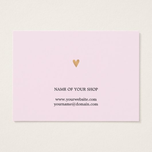 Minimale Elegante Rose Imitate Gold Herzerkrankung (Rückseite)