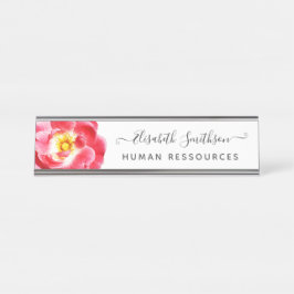 Minimale Elegante Rose kundenspezifisch Beruflich Schreibtischnamensplakette