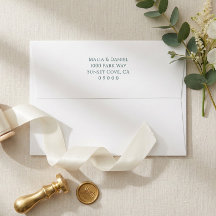 Minimale elegante Rücksendeadresse A7 Hochzeit