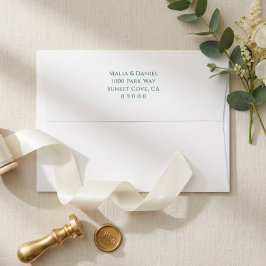 Minimale elegante Rücksendeadresse A7 Hochzeit