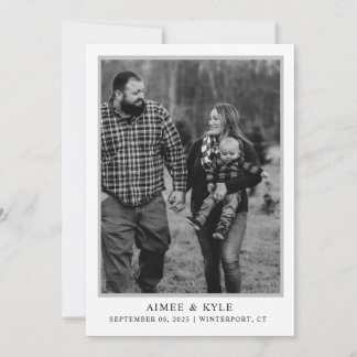 Minimale elegante Save-The-Date-Einladung Einladung