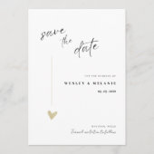 Minimale elegante Save-The-Date-Hochzeitseinladung Einladung (Vorderseite)