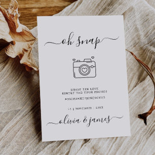 Minimale elegante Schriftart Oh Snap Hashtag Kamer Einladung