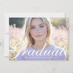 Minimale elegante Schriftfoto-Abschlussfeier Ankündigung