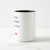 minimale elegante Schwarzweißskripttypografie Tasse (Zentrum)