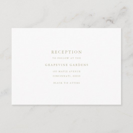 Minimale elegante Script-Empfang-Abschlusskarte Begleitkarte (Vorderseite)