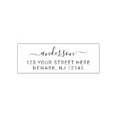Minimale elegante Script-Rückgabeadresse Permastempel (Design)