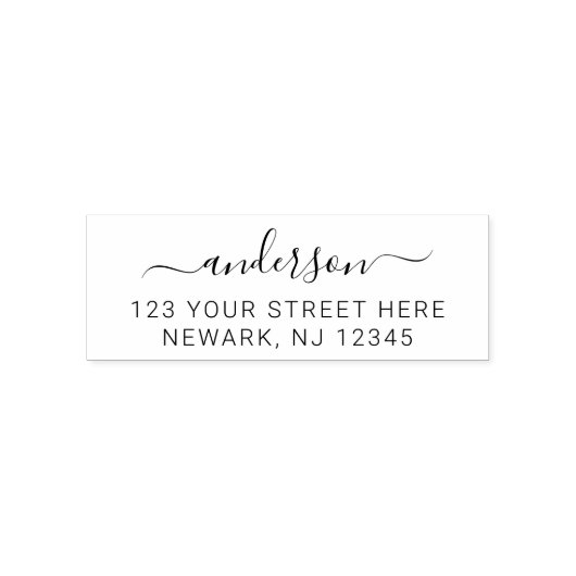 Minimale elegante Script-Rückgabeadresse Permastempel (Design)
