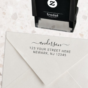 Minimale elegante Script-Rückgabeadresse Permastempel