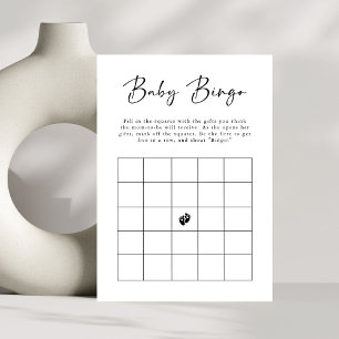 Minimale elegante Skript-Baby-Bingo-Baby-Shower-Sp Einladung