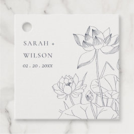 Minimale Elegante Wasserlilie Blumenkitzel Hochzei Geschenkanhänger