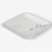 Minimale Elegante Wasserlilie Blumenkitzel Hochzei Pappteller (Gewinkelt)