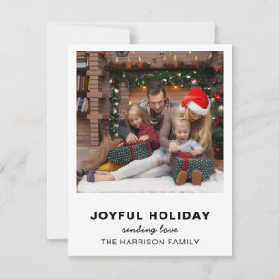 Minimale elegante Weihnachtsfamilien-Foto-Grußkart Feiertagskarte