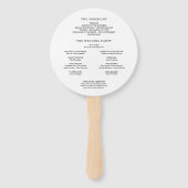 Minimale Eleganz Einfache Schwarz-Weiß-Hochzeit Fächer (Rückseite)