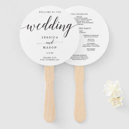 Minimale Eleganz Einfache Schwarz-Weiß-Hochzeit Fächer