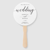 Minimale Eleganz Einfache Schwarz-Weiß-Hochzeit Fächer (Vorderseite)