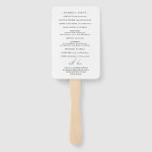 Minimale Eleganz Einfache Schwarz-Weiß-Hochzeit Fächer (Rückseite)