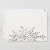 Minimale Eleganza Brawn Floral Sketch Verlobung Einladung (Rückseite)