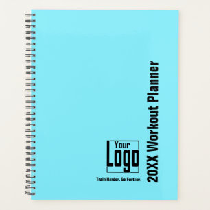 Minimale elektrische blaue schwarze Logo-Motto-Wor Planer