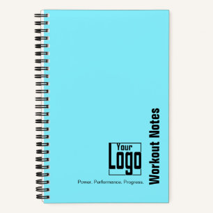 Minimale elektrische blaue schwarze Logodevise Tra Notizblock