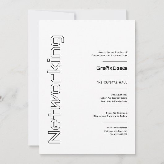 Minimale Ereignisse im Business Corporate Tech Net Einladung (Vorderseite)