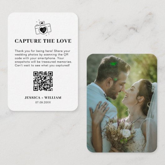 Minimale Erfassung der Liebe QR-Codezeichen Begleitkarte (Vorne/Hinten)