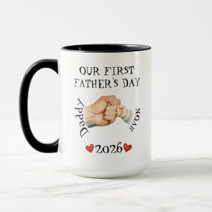 Minimale erste Vatertag-Baby-Faust-Illustration Tasse