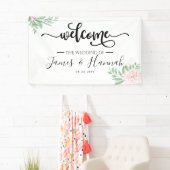 Minimale Eukalyptus Blush Pink Wedding Party Banner (Insitu)