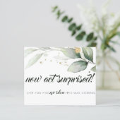 Minimale Eukalyptus Bridesmaid-Vorschlagskarte (Stehend Vorderseite)
