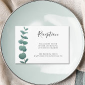 Minimale Eukalyptus-Hochzeitempfehlung Begleitkarte