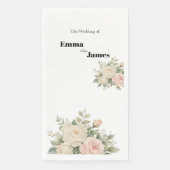 Minimale Eukalyptus-Hochzeitspapier-Serviette Serviette (Vorderseite)