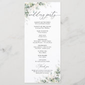 Minimale Eukalyptus-Hochzeitsprogramm Programm (Rückseite)