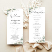 Minimale Eukalyptus-Hochzeitsprogramm Programm