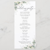 Minimale Eukalyptus-Hochzeitsprogramm Programm (Rückseite)