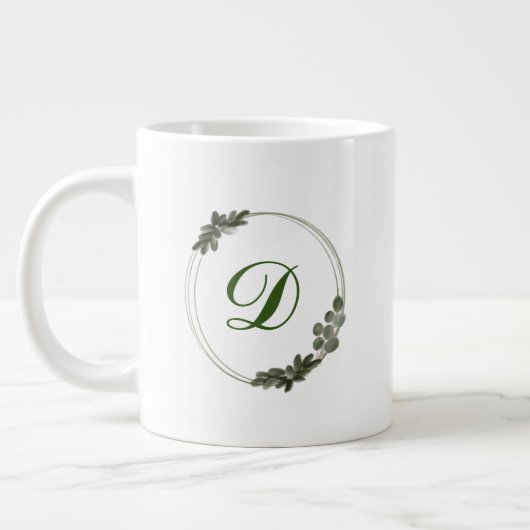 Minimale Eukalyptus-Illustration Greenerity Monogr Jumbo-Tasse (Links)
