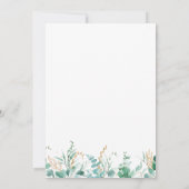 Minimale Eukalyptus Leaf Gold Navy Hochzeit Einladung (Rückseite)