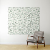 Minimale Eukalyptusblätter nahtloses Muster Wandteppich (Beispiel (Horizontal))