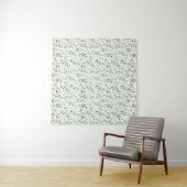 Minimale Eukalyptusblätter nahtloses Muster Wandteppich (Beispiel (Horizontal))