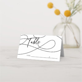 Minimale Extravagante Script "Table" Calligrafy We Platzkarte