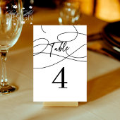Minimale Extravagante Script "Table" Calligrafy We Tischnummer