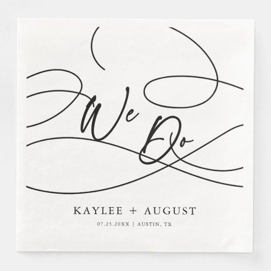 Minimale Extravagante Script "We Do" Kalligraphie  Serviette (Vorderseite)