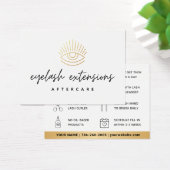 Minimale Eyelash-Erweiterungen Lash Aftercare Card (Schreibtisch)