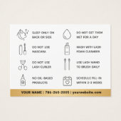 Minimale Eyelash-Erweiterungen Lash Aftercare Card (Rückseite)